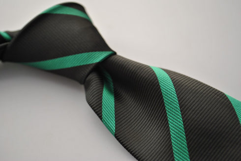 black and green club striped tie